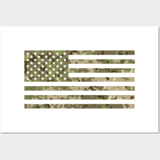US Flag - Multicam Camo Posters and Art